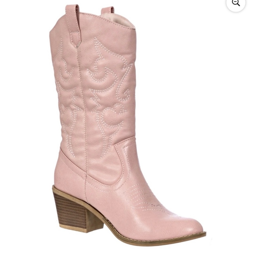 Blush Pink Western Cowgirl Boots by Charles Albert Size 8